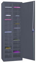 Ordnungsschrank, BxTxH 640x400x1950 mm, 2x13 verstellbare Fächer, RAL 7016 anthrazit