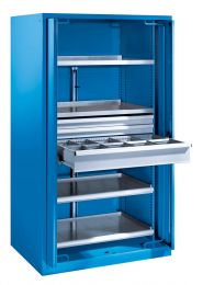 Lista Schwerlastschrank mit Einschwenktüren Vollblech, elektr. Zahlenschloss, BxTxH 1146x690x1950 mm, RAL 5012, 59.552.010