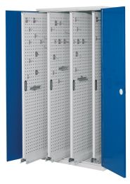 Schwerlastschrank, Vollblechtüren, 4 Vertikalauszüge, BxTxH 1000x600x1950 mm, RAL 7035/5010