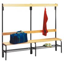 Stapelbare Sitzbank - Holzleisten TxH 450x450 mm - Länge 1015/1500/2000 mm - Gestell RAL 7016 anthrazit