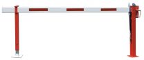 Wegesperre mit Gasdruckfeder, Farbe RAL 9010 HR m. roten Reflexstreifen, inkl. Fester Auflagestütze, Breite 4 m