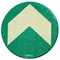 Bodenmarkierungspfeil, selbstklebend, Alu HI 300, langnachleuchtend, Durchm. 125 mm, VE 10 Stück