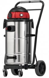 Naß- Trockensauger, Edelstahlbehälter 40 l, Kippfahrgestell, 3,5 m Saugschl. 40 mm Durchm., Universal-Schrägrohrdüse, Motor 230V/1400 W, 3580 l/min