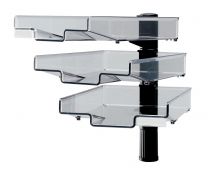 Ablagekorb-Tischständer, BxTxH 270x370x410 mm, 3 Kunststoffschalen transparent, Ständer schwarz