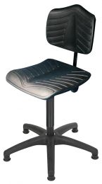 Arbeitsstuhl - Sitz- und Rückenlehne PU-Schaum Supersoft schwarz - Sitzhöhe 430-630 - Sitz BxT 440x420 mm