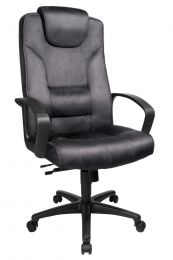 Chefsessel - Sitz-BxTxH 530x500x430-530 mm - Lehnenh. 740 mm - Wippmechanik - Muldensitz - Microfaser anthrazit/ schwarz - inkl. Armlehnen