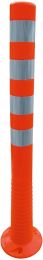 Flexipfosten, orange/silber m. 4 retroreflektierenden Streifen, Polyurethan H.1000 mm, Durchm. 80 mm, ohne Befestigungsmaterial