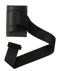 Wandkassette für Rollgurte, Wandfixierung inkl. Wandanschluss, Gehäuse Kunststoff schwarz, Gurt 4,60 m, schwarz