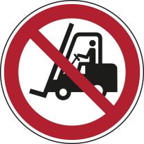 Verbotsschild, Für Flurförderzeuge verboten, Kunststoff, Durchm. 200 mm, DIN EN ISO 7010