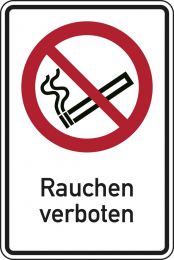 Verbotsschild, Rauchen verboten, Folie, 150x200mm, DIN EN ISO 7010