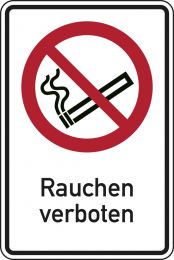 Verbotsschild, Rauchen verboten, Alu, 300x200 mm, DIN EN ISO 7010