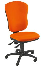 Bürodrehstuhl - Sitz-BxTxH 480x440x420-550 mm - Lehnenh. 600 mm - Permanentk. - Muldensitz - orange / royalblau / schwarz