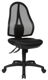 Bürodrehstuhl - Sitz-BxTxH 480x480x430-510 mm - Lehnenh. 580 mm - Punktsychr.m. - Bandscheibensitz - schwarz / royalblau / lila