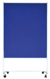 Moderationswand Economy, Stoffbezug blau, Moderationsfläche BxH 1200x1500 mm, Gesamthöhe 1960 mm