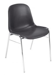 Stapelstuhl - Kunststoffschale geschlossen - schwarz - Gestell verchromt - Sitz BxTxH 440x400x475 mm - Gesamthöhe 770 mm - VE 4 Stück