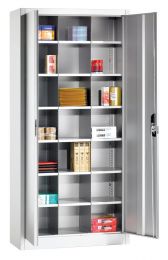 CP Flügeltürenschrank, BxTxH 930x400x1950 mm, 21 Fächer, Fachmaß BxTxH 280x365x240 mm, RAL 7035 lichtgrau