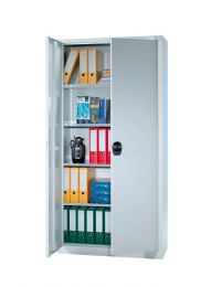 CP Flügeltürenschrank, BxTxH 935x400x1950 mm, 4 lackierte Fachböden, RAL 7035 lichtgrau