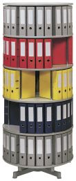 Ordner-Drehsäule, 6 Etagen, Böden hellgrau, im Ganzen drehbar, Durchm.xH 810x2280 mm