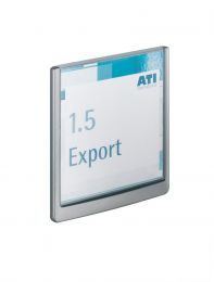Türschild aus ABS, Sichtfenster Acryl, Klick-Funktion, BxH 149x148,5 mm, Rahmenfarbe graphit, VE 5 Stück