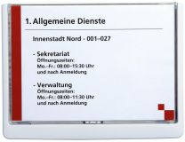 Türschild aus ABS, Sichtfenster Acryl, Klick-Funktion, BxH 210x148,5 mm (DIN A5), Rahmenfarbe weiß, VE 3 Stück