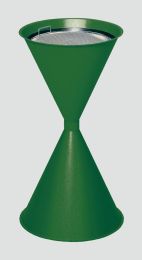 Standascher, Durchm.xH 400x730 mm, Einlegeschale+Sieb, Stahlblech pulverbeschichtet grün
