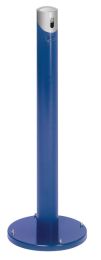 Standascher, rund, Durchm.xH 365x1005 mm, Vol. 2 l, Kopfteil abnehmbar, Stahlblech pulverbesch. Korpus/Kopf enzianblau/silber