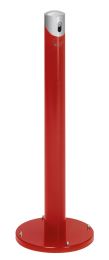 Standascher, rund, Durchm.xH 365x1005 mm, Vol. 2 l, Kopfteil abnehmbar, Stahlblech pulverbesch. Korpus/Kopf rot/silber