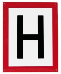 Hinweisschild, Brandschutzkennzeichnung, H (Hinweis auf Hydrant), Alu, 200x250 mm