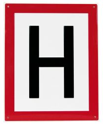 Hinweisschild, Brandschutzkennzeichnung, H (Hinweis auf Hydrant). Folie, 200x250 mm
