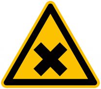 Hinweisschild, Warnung gesundheitsschädlichen oder reizenden Stoffen, Folie, Seitenlänge 200 mm
