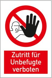 Verbotsschild, Zutritt für Unbefugte verboten, Folie, 200x150 mm