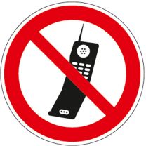 Verbotsschild, Handy benutzen verboten, Alu, Durchm. 200 mm