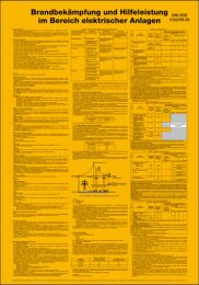 Hinweisschild, Aushang Merkblatt für Brandbekämpfungen im Bereich elektrischer Anlagen, Kunststoff, 410x595 mm