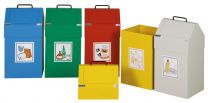 Abfallsammelbehälter, stationär, Volumen 45 Liter, BxTxH 330x310x650 mm, RAL 3000 feuerrot
