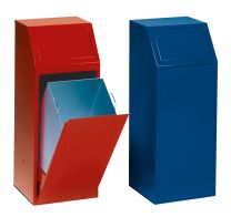 Wertstoffsammler, Vol. 68 l, BxTxH 400x400x1000 mm, selbstschl. Einwurfklappe, verz. Innenbehälter, Farbe rot