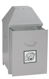 Abfallbehälter, BxTxH 450x450x870 mm, Volumen 80 Liter, herausziehbarer Einsatz, RAL 7001 silbergrau