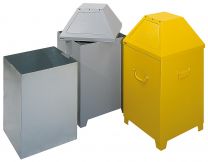 Abfallbehälter, BxTxH 450x450x870 mm, Volumen 80 Liter, herausziehbarer Einsatz, RAL 1003 signalgelb