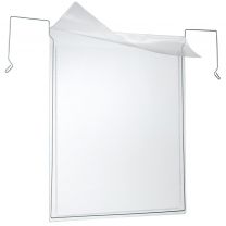 Drahtbügeltasche mit Klappe, transparent, Innenmaß DIN A4 hoch, VE 20 Stück