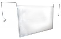 Drahtbügeltasche mit Klappe, transparent, Innenmaß DIN A5 quer, VE 20 Stück