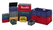 Euronormbehälter, PP, Boden + Wände geschlossen, Volumen 29 l, LxBxH 400x300x320 mm, Farbe gelb, VE 4 Stück