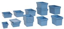 Euronorm-Mehrwegbehälter, Kufen, Volumen 151 Liter, LxBxH 800x600x523 mm, Farbe blau, VE 2 Stück