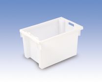 Drehstapelbehälter, PE, Boden + Wände geschlossen, LxBxH außen/innen 600x400x200/482x365x196 mm, Volumen 32 l, Farbe weiß, VE 2 Stück