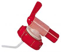 Auslaufhahn, rot, für Industrie-Kanister mit Vol. 20+30 l, Polyethylen, natur