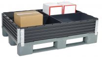 Aufsatzrahmen-Raumteiler PE-RE schwarz, BxTxH 800x1200x200 mm, 4-fach, VE 2 Stück