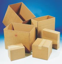 Norm-Standard-Faltkartons, 1-wellig, Innen-LxBxH 390x290x390 mm, Traglast 10 kg, FEFCO 0201, VE 20 Stück