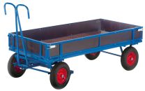 Handpritschenwagen mit Bordwänden, Ladefläche LxB 1160x760 mm, Traglast 700 kg, TPE-Bereifung 250x60 mm