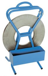 Abroll-Ständer, tragbar, für Spezialspule Stahlband, Farbe blau