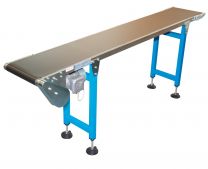 Gleitbandförderer, Traglast max. 15 kg/m, Gurtbreite 100 mm, Gesamtlänge 2000 mm