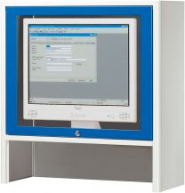 EDV-Monitorgehäuse zur Aufnahme von Bildschirmenbis max. 26 zoll, BxTxH 720x300x710 mm, RAL 7035/5010