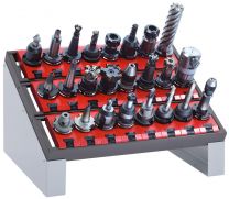 Lista CNC-Tischständer mit Einsatzrahmen und Werkzeughalter, 18 HSK 63 A+C+E/80 B+D+F, RAL 5012, 18.353.010